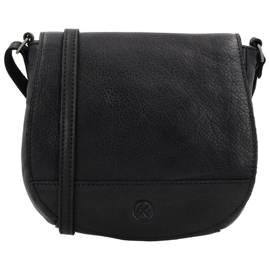 Satteltasche 20 x 19,5cm in Schwarz mit Überschlag und Reißverschluss