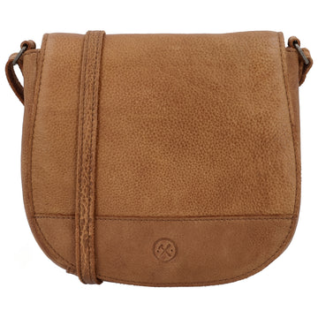 Satteltasche 20 x 19,5cm in Cognac mit Überschlag und Reißverschluss