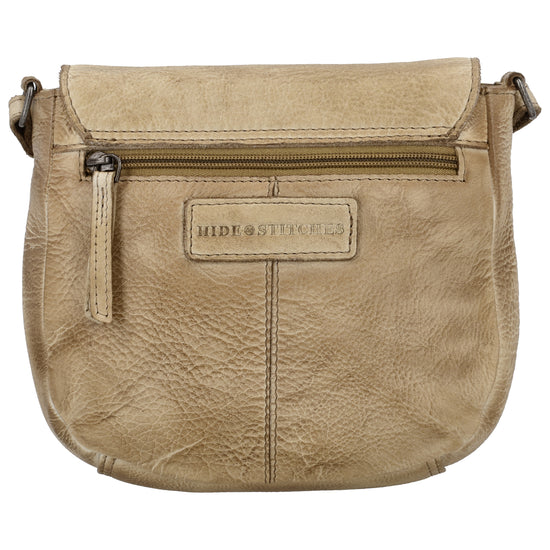 Satteltasche 20 x 19,5cm in Sand mit Überschlag und Reißverschluss - leder-accessoires.com