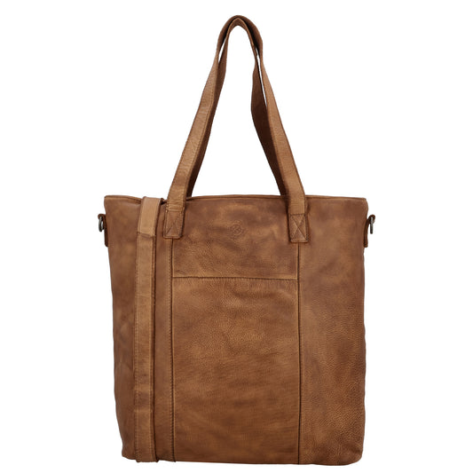 Ledershopper Cognac 39x37cm – Eleganter Damen Shopper aus Leder
