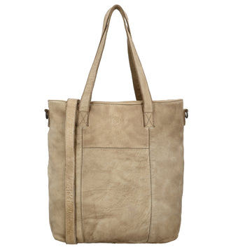 Ledershopper Sand 39x37cm – Damen Shopper aus Vollrindleder