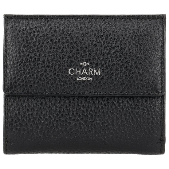 Lederbörse 10,5x9cm im Hochformat in Schwarz mit Druckknopf - leder-accessoires.com