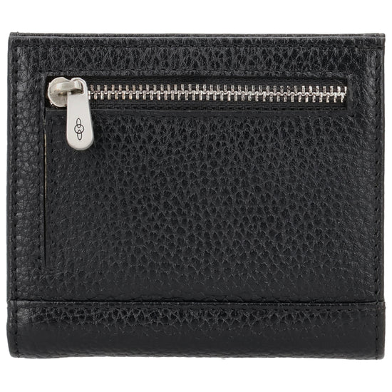 Lederbörse 10,5x9cm im Hochformat in Schwarz mit Druckknopf - leder-accessoires.com