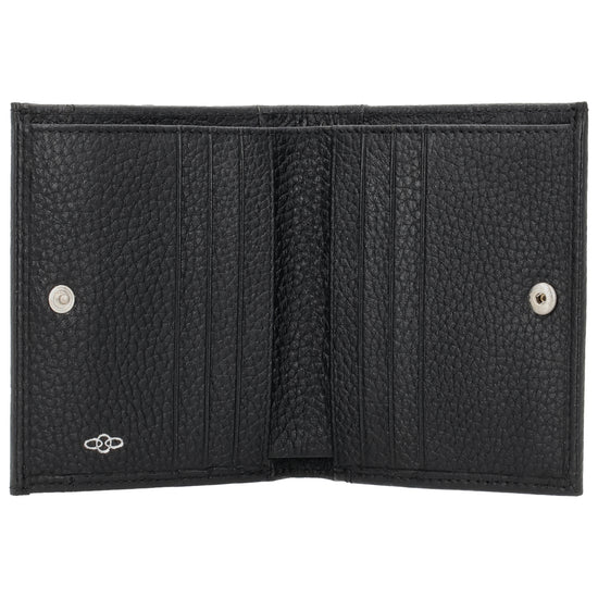 Lederbörse 10,5x9cm im Hochformat in Schwarz mit Druckknopf - leder-accessoires.com