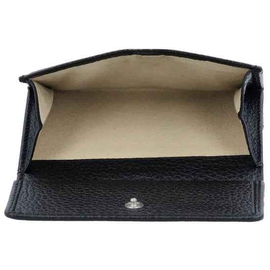 Lederbörse 10,5x9cm im Hochformat in Schwarz mit Druckknopf - leder-accessoires.com