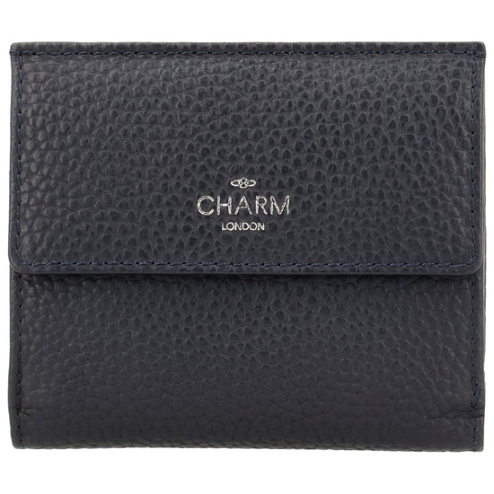 Lederbörse 10,5x9cm im Hochformat in Blau mit Druckknopf - leder-accessoires.com