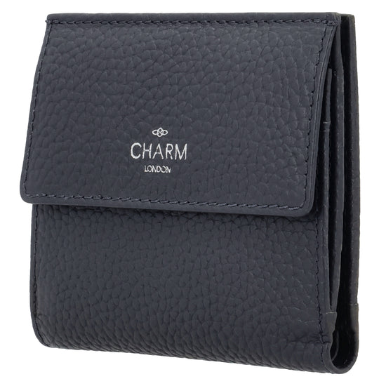 Lederbörse 10,5x9cm im Hochformat in Blau mit Druckknopf - leder-accessoires.com