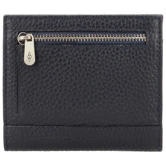 Lederbörse 10,5x9cm im Hochformat in Blau mit Druckknopf - leder-accessoires.com
