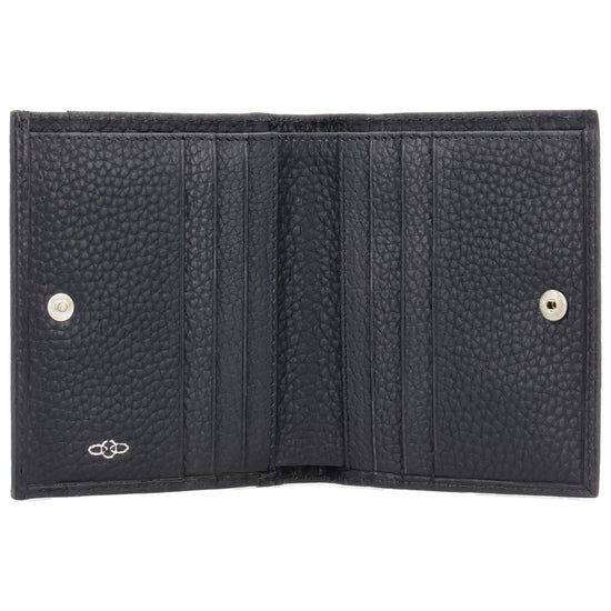 Lederbörse 10,5x9cm im Hochformat in Blau mit Druckknopf - leder-accessoires.com
