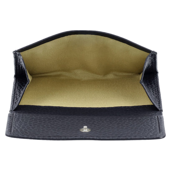 Lederbörse 10,5x9cm im Hochformat in Blau mit Druckknopf - leder-accessoires.com