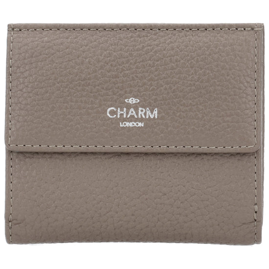 Lederbörse 10,5x9cm im Hochformat in Taupe mit Druckknopf - leder-accessoires.com