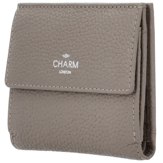 Lederbörse 10,5x9cm im Hochformat in Taupe mit Druckknopf - leder-accessoires.com