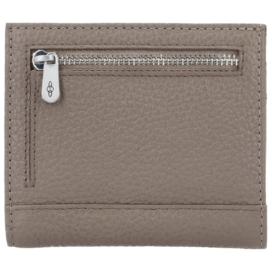 Lederbörse 10,5x9cm im Hochformat in Taupe mit Druckknopf - leder-accessoires.com