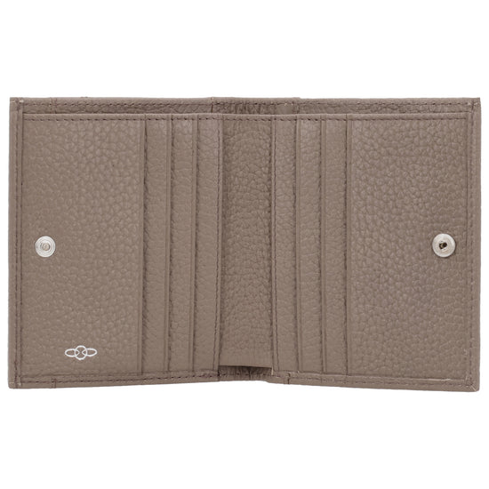 Lederbörse 10,5x9cm im Hochformat in Taupe mit Druckknopf - leder-accessoires.com
