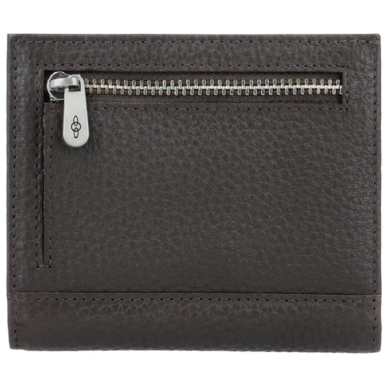 Lederbörse 10,5x9cm im Hochformat in Braun mit Druckknopf - leder-accessoires.com