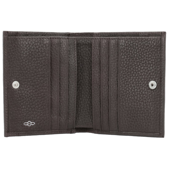 Lederbörse 10,5x9cm im Hochformat in Braun mit Druckknopf - leder-accessoires.com