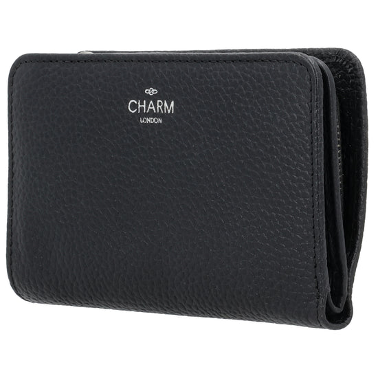 Lederbörse 14x9cm im Querformat in Schwarz mit separatem Münzfach - leder-accessoires.com