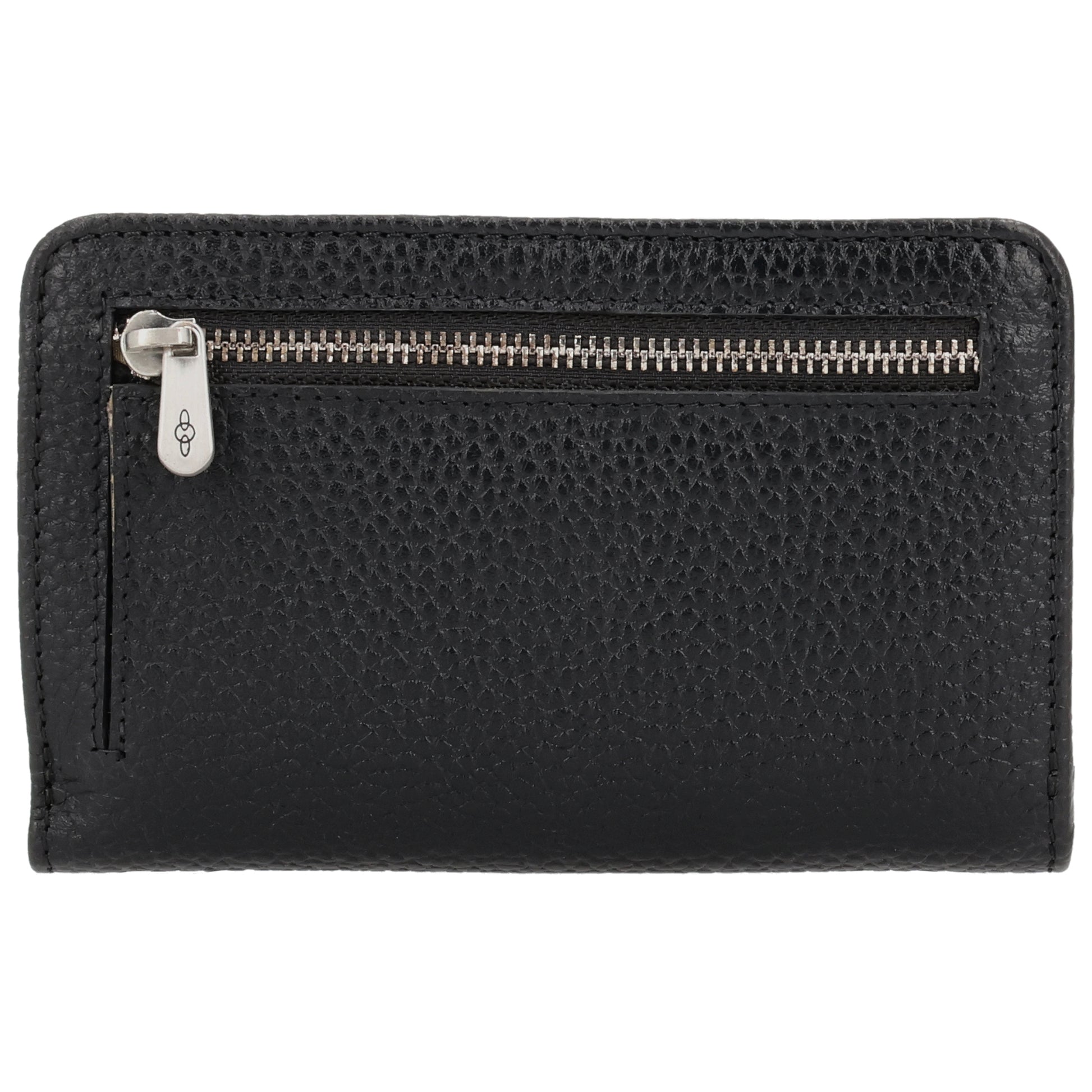 Lederbörse 14x9cm im Querformat in Schwarz mit separatem Münzfach - leder-accessoires.com