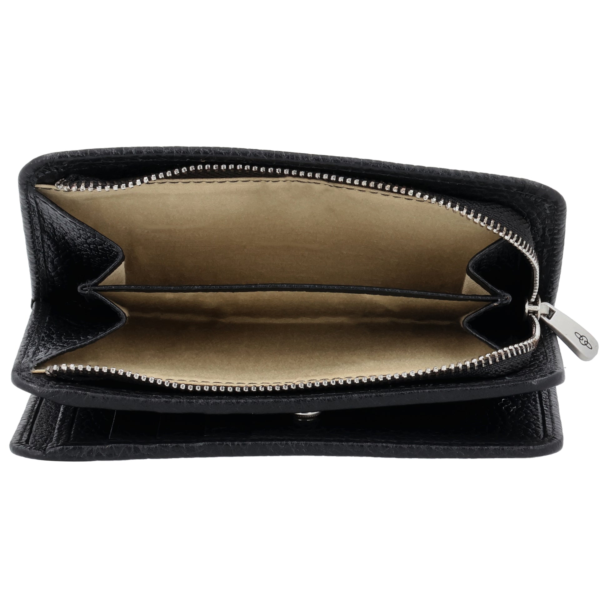 Lederbörse 14x9cm im Querformat in Schwarz mit separatem Münzfach - leder-accessoires.com