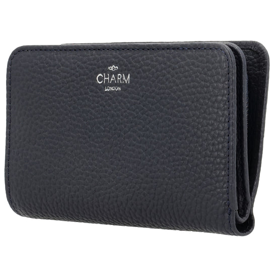 Lederbörse 14x9cm im Querformat in Blau mit separatem Münzfach - leder-accessoires.com
