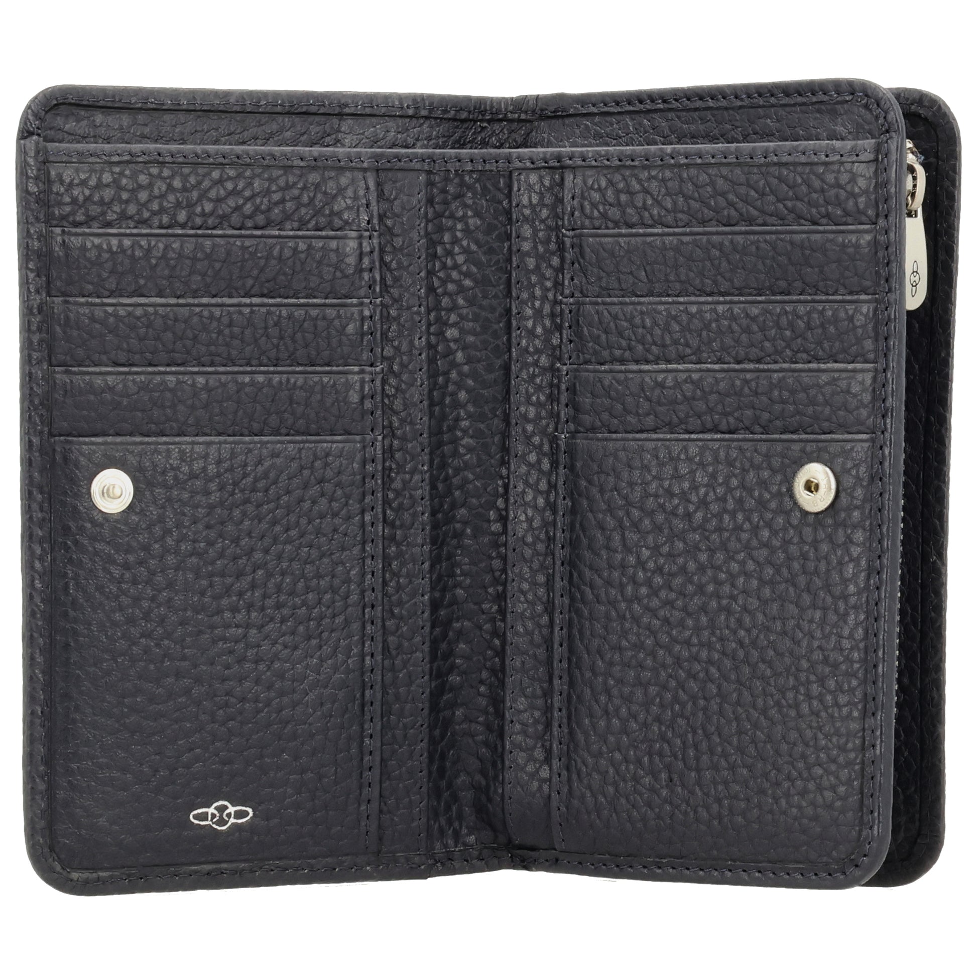 Lederbörse 14x9cm im Querformat in Blau mit separatem Münzfach - leder-accessoires.com