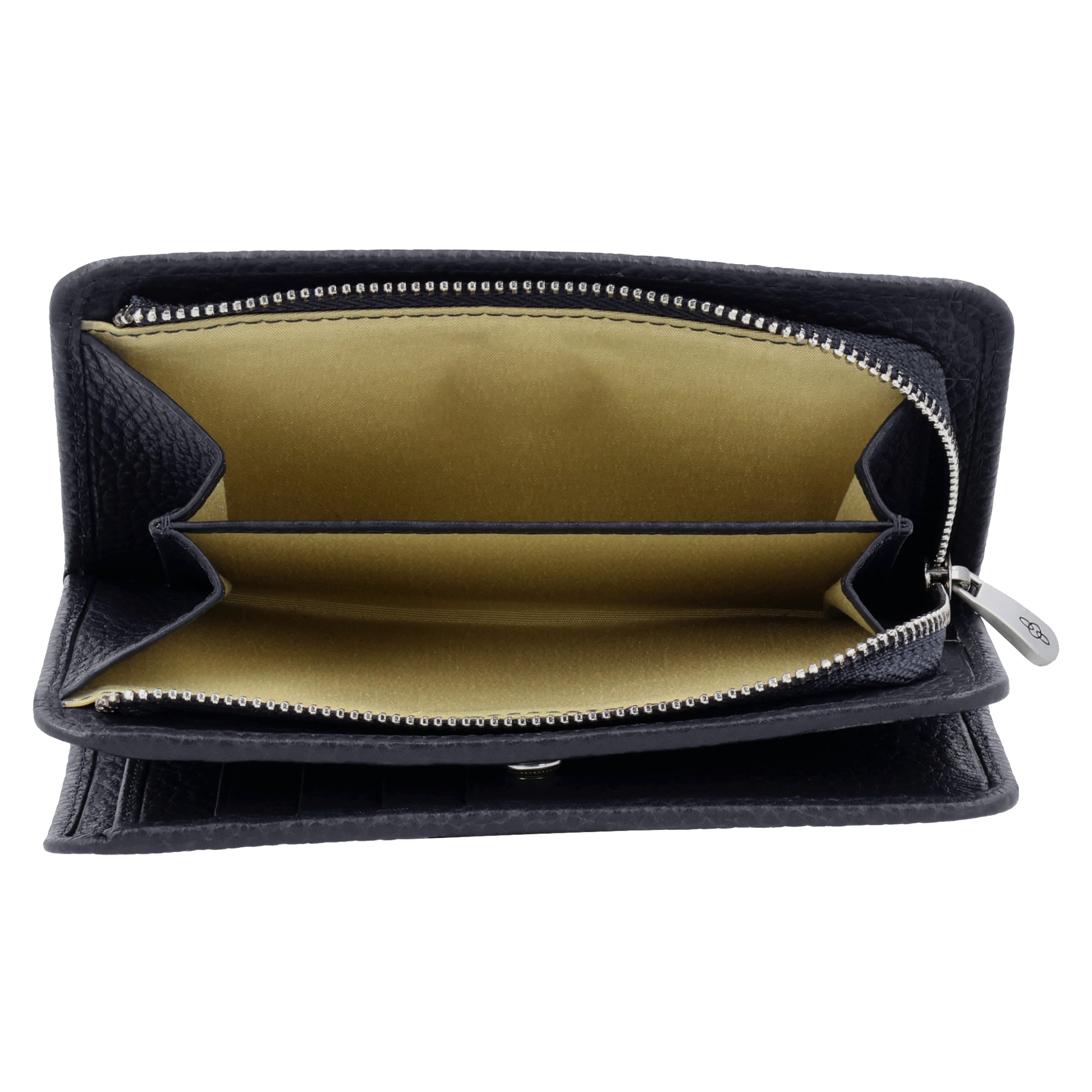 Lederbörse 14x9cm im Querformat in Blau mit separatem Münzfach - leder-accessoires.com
