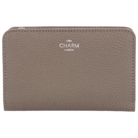 Lederbörse 14x9cm im Querformat in Taupe mit separatem Münzfach - leder-accessoires.com