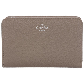 Lederbörse 14x9cm im Querformat in Taupe mit separatem Münzfach - leder-accessoires.com
