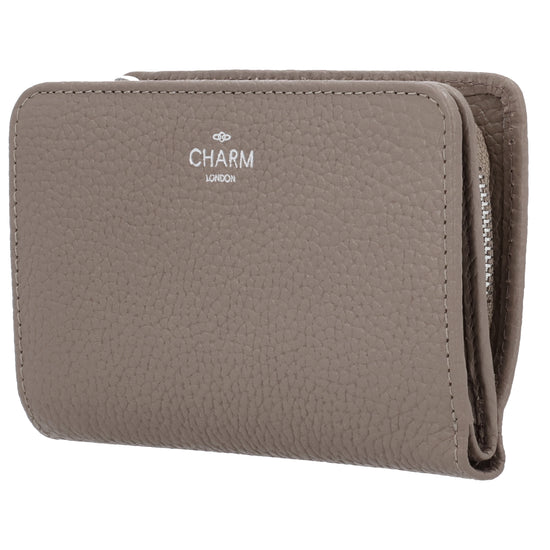 Lederbörse 14x9cm im Querformat in Taupe mit separatem Münzfach - leder-accessoires.com