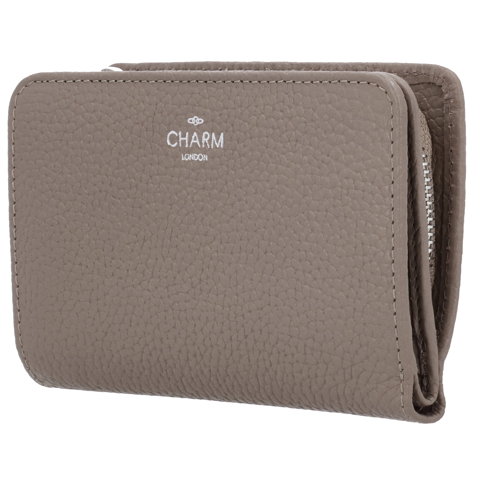 Lederbörse 14x9cm im Querformat in Taupe mit separatem Münzfach - leder-accessoires.com