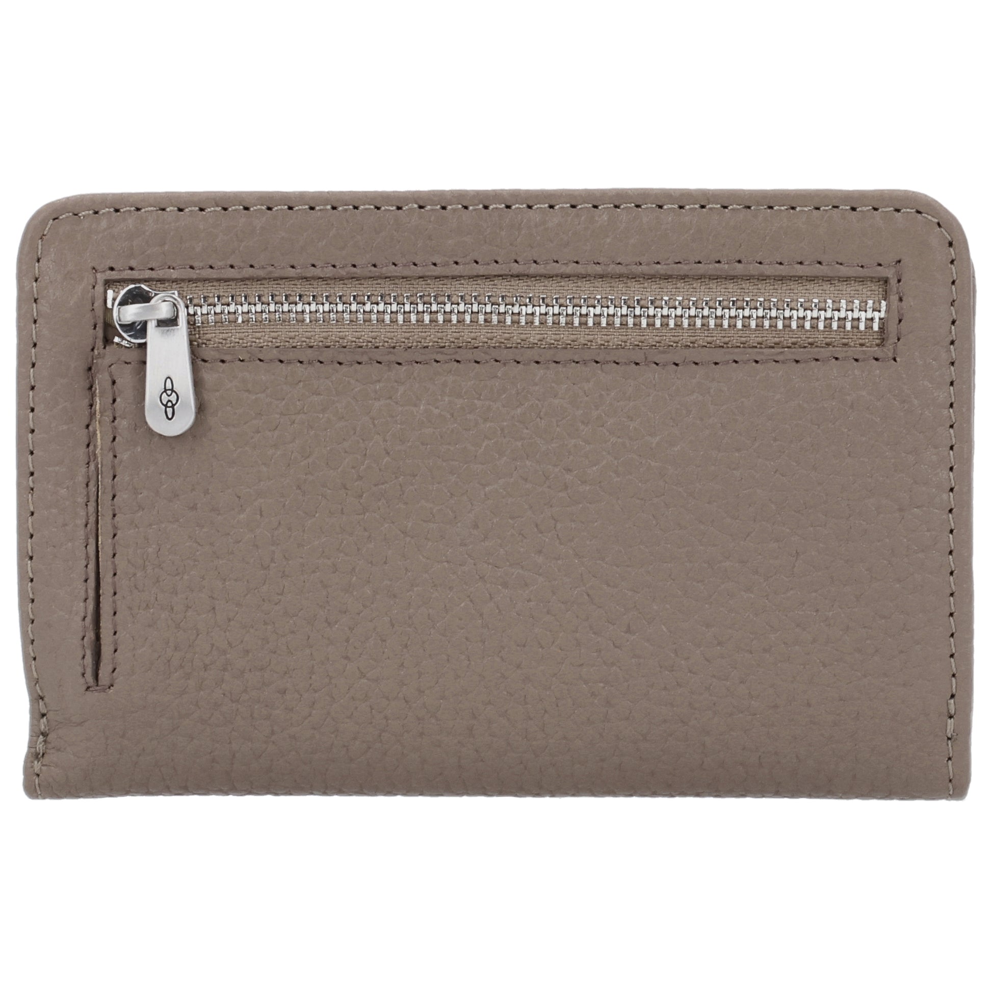 Lederbörse 14x9cm im Querformat in Taupe mit separatem Münzfach - leder-accessoires.com