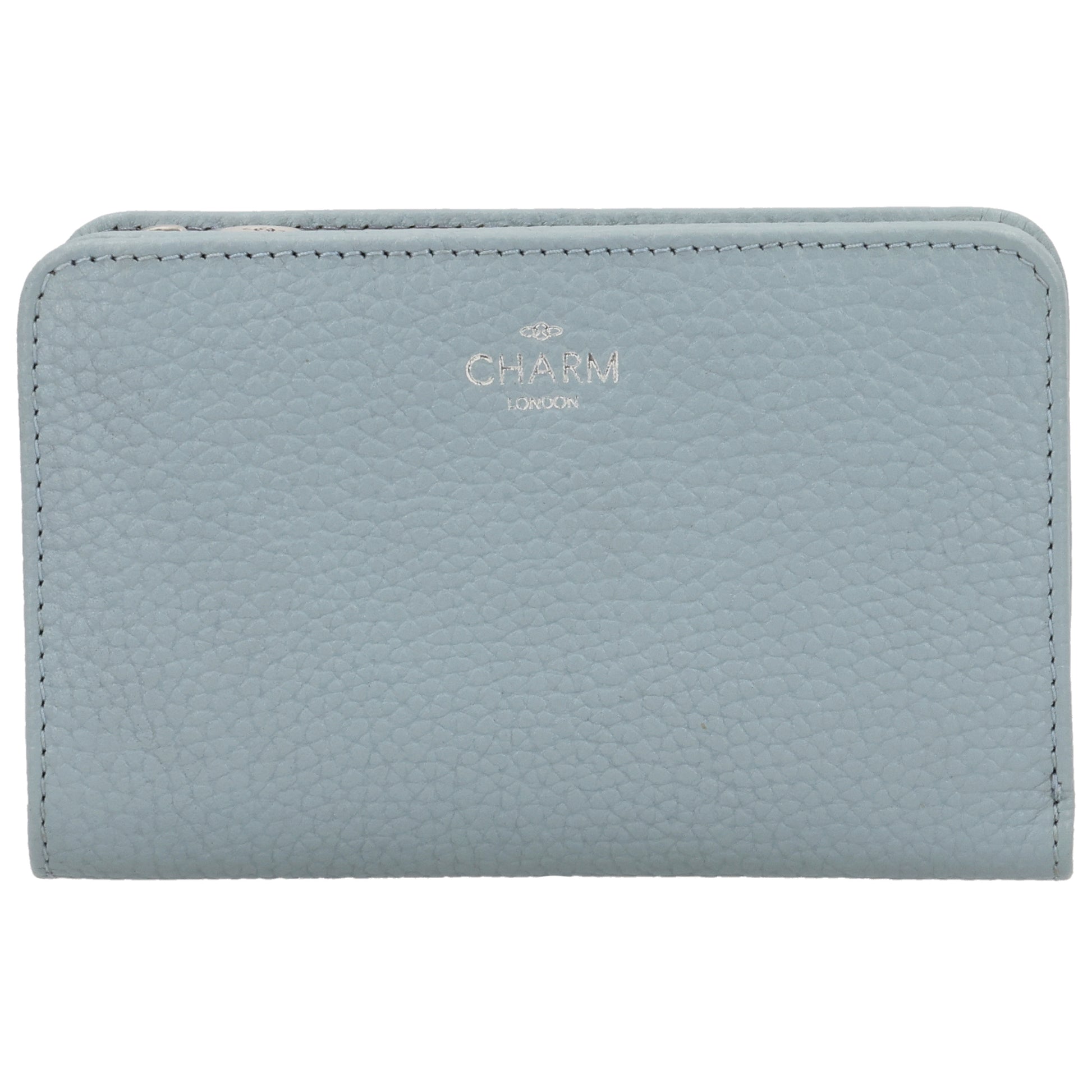 Lederbörse 14x9cm im Querformat in Hellblau mit separatem Münzfach - leder-accessoires.com
