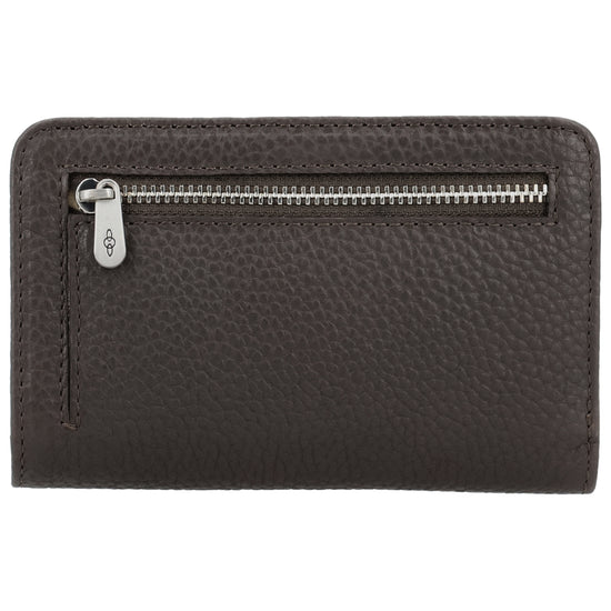 Lederbörse 14x9cm im Querformat in Braun mit separatem Münzfach - leder-accessoires.com