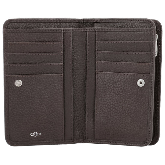 Lederbörse 14x9cm im Querformat in Braun mit separatem Münzfach - leder-accessoires.com