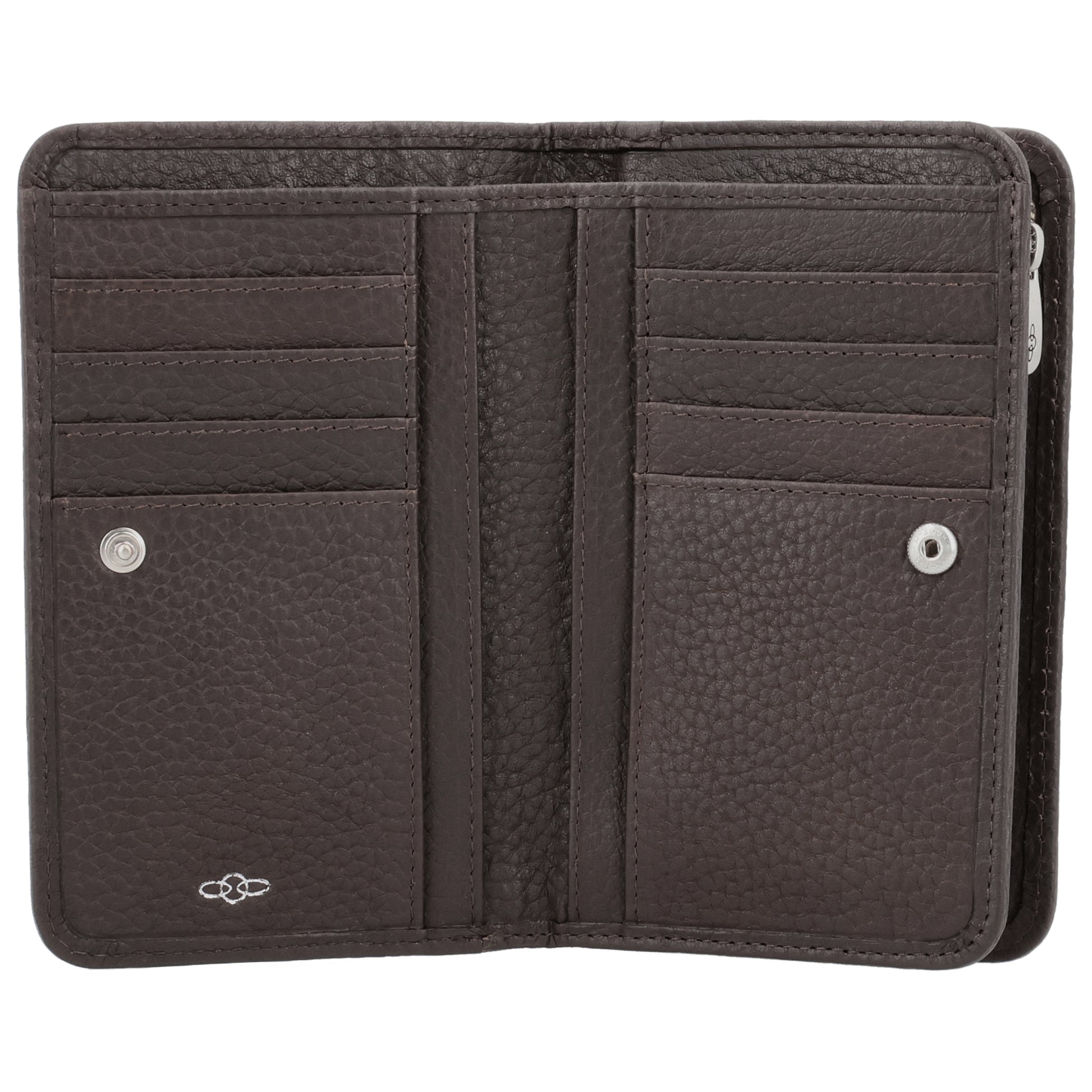 Lederbörse 14x9cm im Querformat in Braun mit separatem Münzfach - leder-accessoires.com