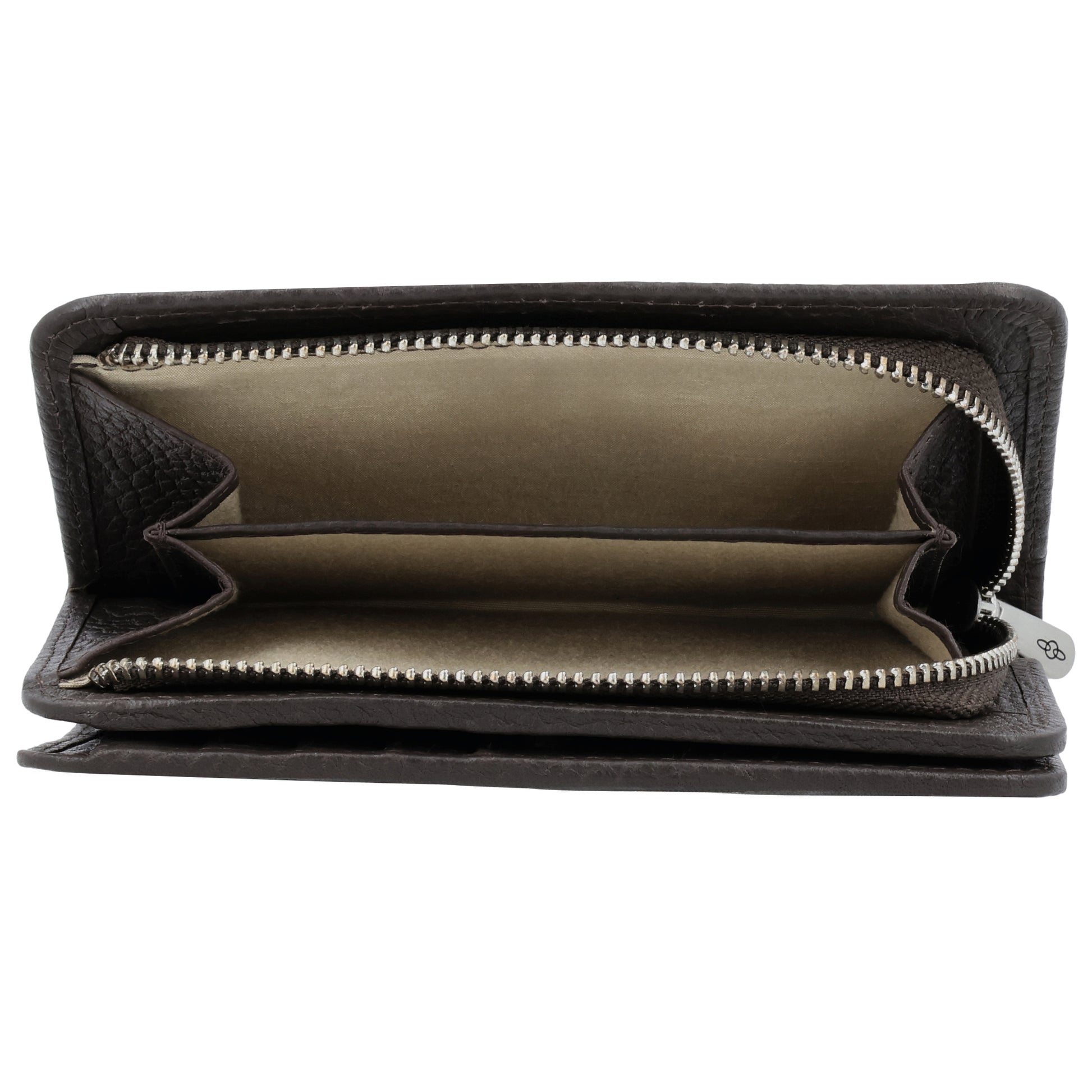 Lederbörse 14x9cm im Querformat in Braun mit separatem Münzfach - leder-accessoires.com