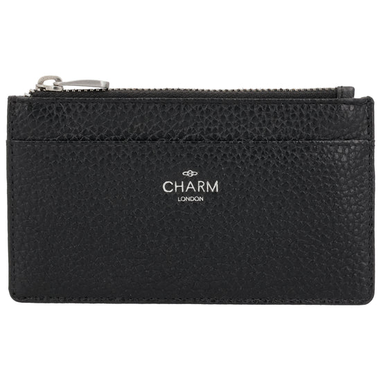 Karten-| Schlüsseletui 13,5x7,5cm in Schwarz mit Reißverschluss - leder-accessoires.com