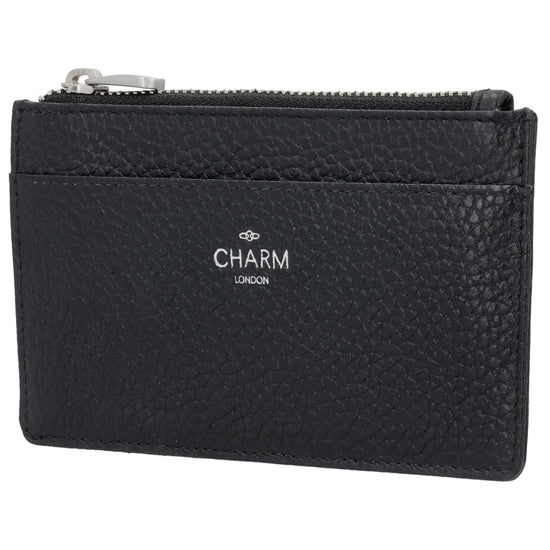 Karten-| Schlüsseletui 13,5x7,5cm in Schwarz mit Reißverschluss - leder-accessoires.com