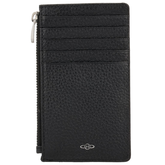 Karten-| Schlüsseletui 13,5x7,5cm in Schwarz mit Reißverschluss - leder-accessoires.com