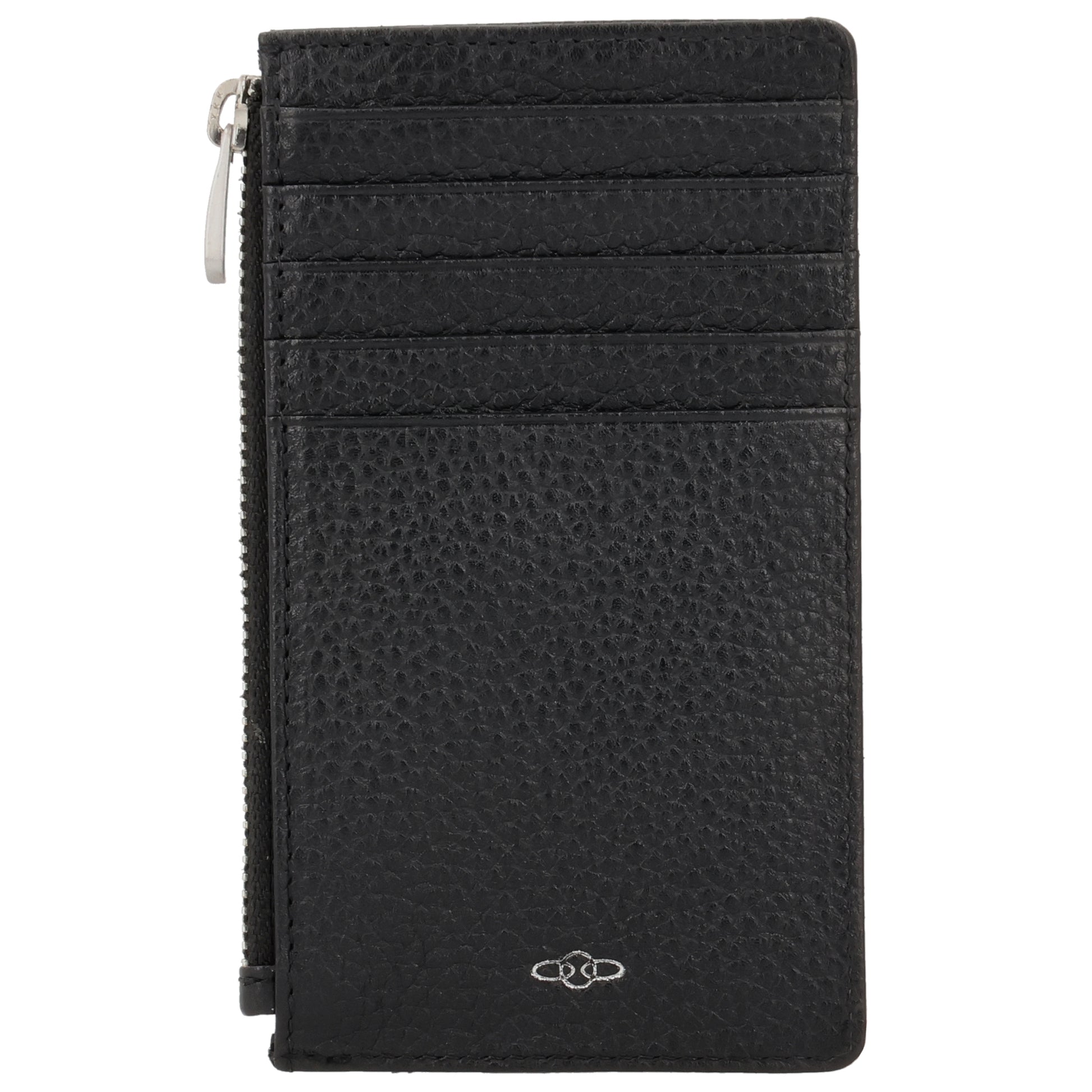 Karten-| Schlüsseletui 13,5x7,5cm in Schwarz mit Reißverschluss - leder-accessoires.com