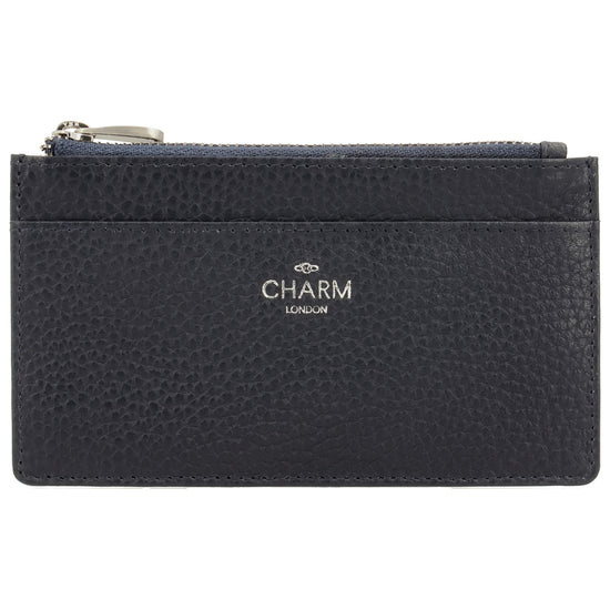 Karten-| Schlüsseletui 13,5x7,5cm in Blau mit Reißverschluss - leder-accessoires.com