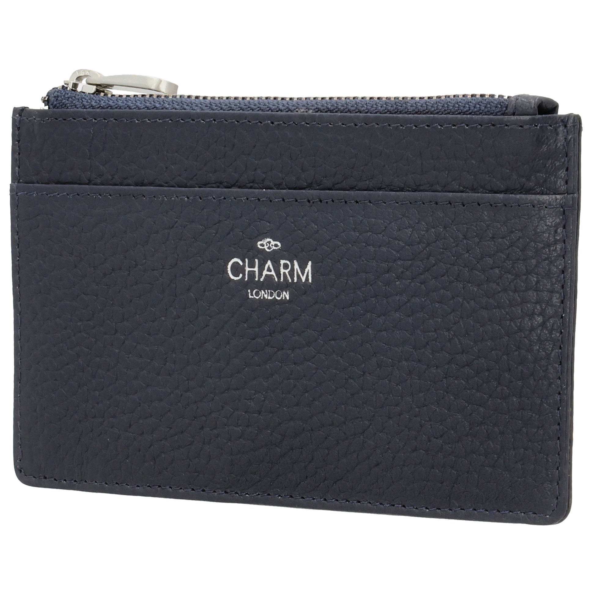 Karten-| Schlüsseletui 13,5x7,5cm in Blau mit Reißverschluss - leder-accessoires.com