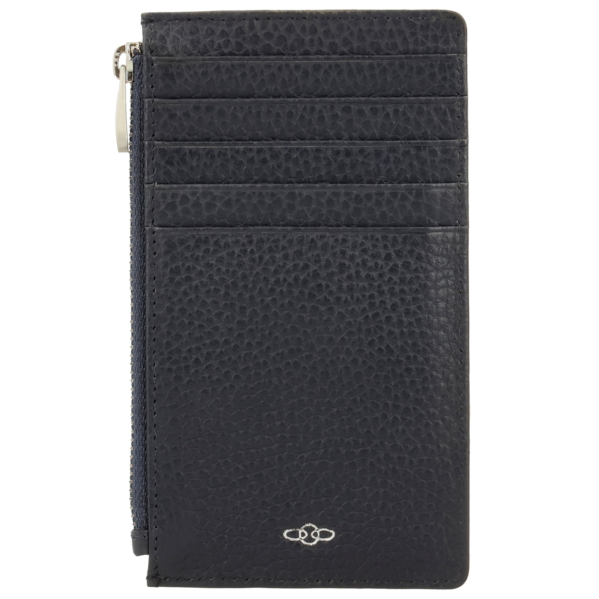 Karten-| Schlüsseletui 13,5x7,5cm in Blau mit Reißverschluss - leder-accessoires.com