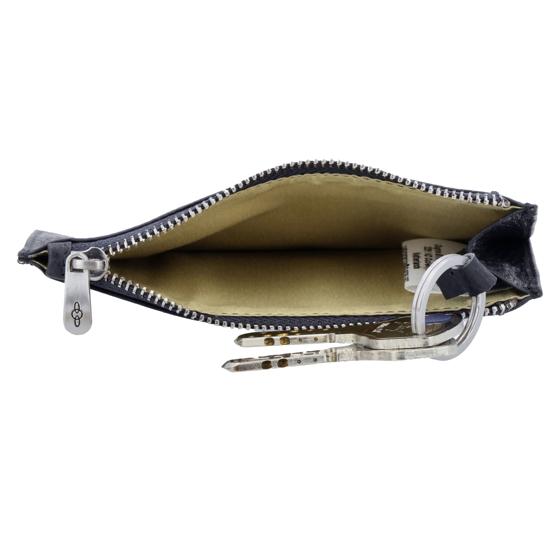 Karten-| Schlüsseletui 13,5x7,5cm in Blau mit Reißverschluss - leder-accessoires.com
