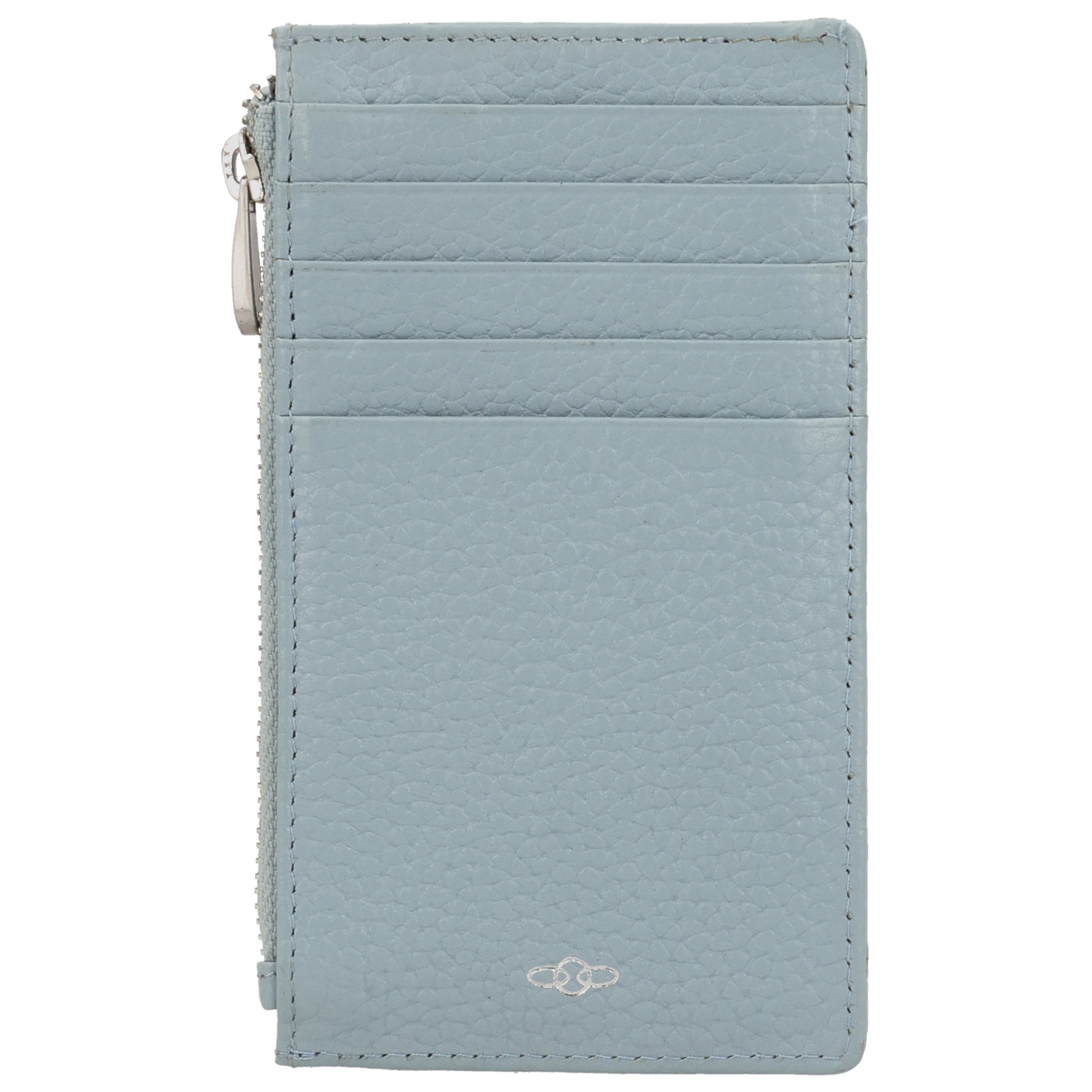 Karten-| Schlüsseletui 13,5x7,5cm in Hellblau mit Reißverschluss - leder-accessoires.com