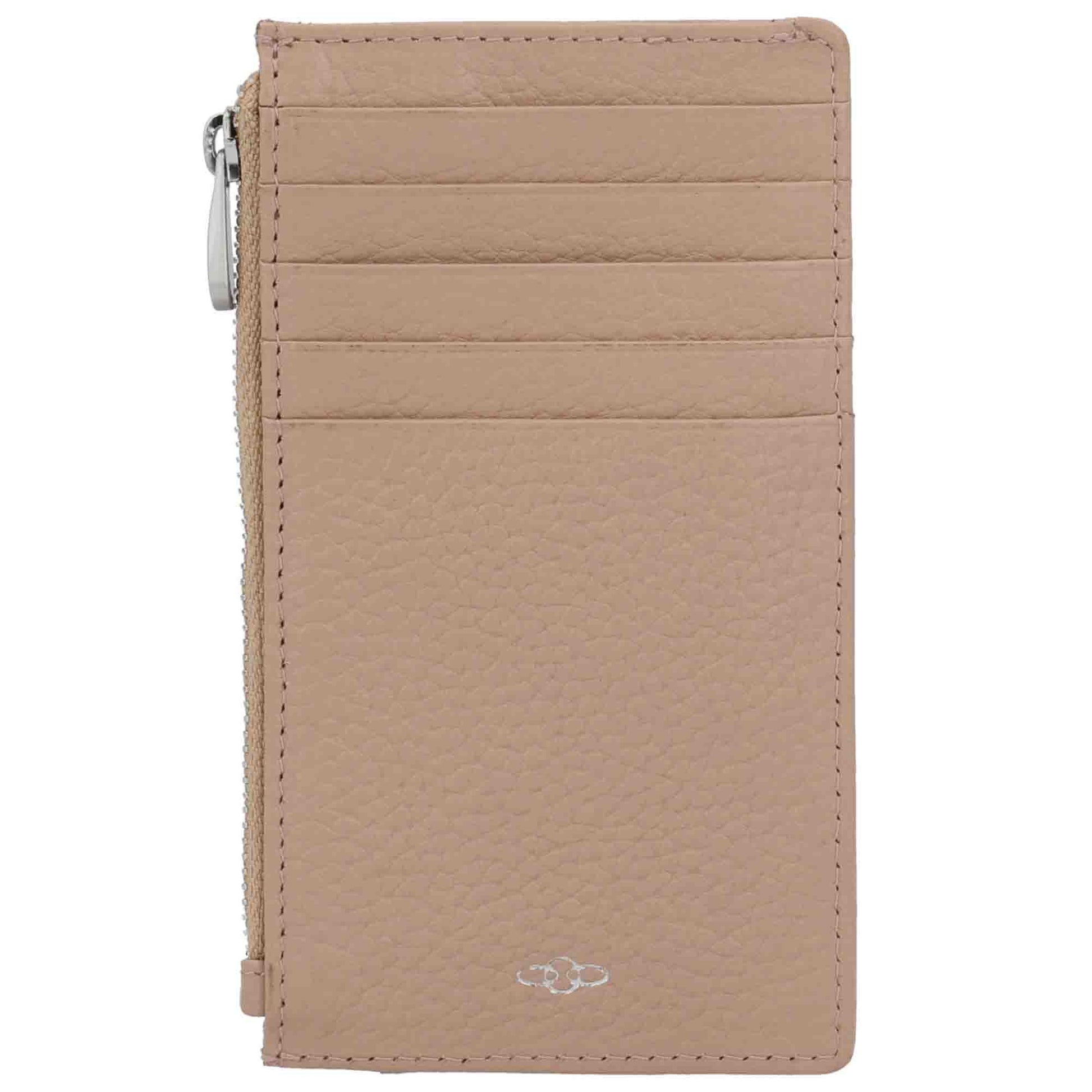 Karten-| Schlüsseletui 13,5x7,5cm in Altrosa mit Reißverschluss - leder-accessoires.com