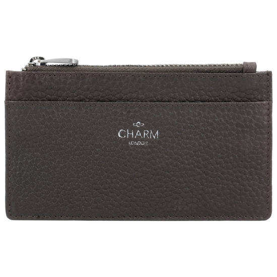 Karten-| Schlüsseletui 13,5x7,5cm in Dunkelbraun mit Reißverschluss - leder-accessoires.com