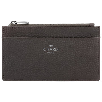 Karten-| Schlüsseletui 13,5x7,5cm in Dunkelbraun mit Reißverschluss - leder-accessoires.com
