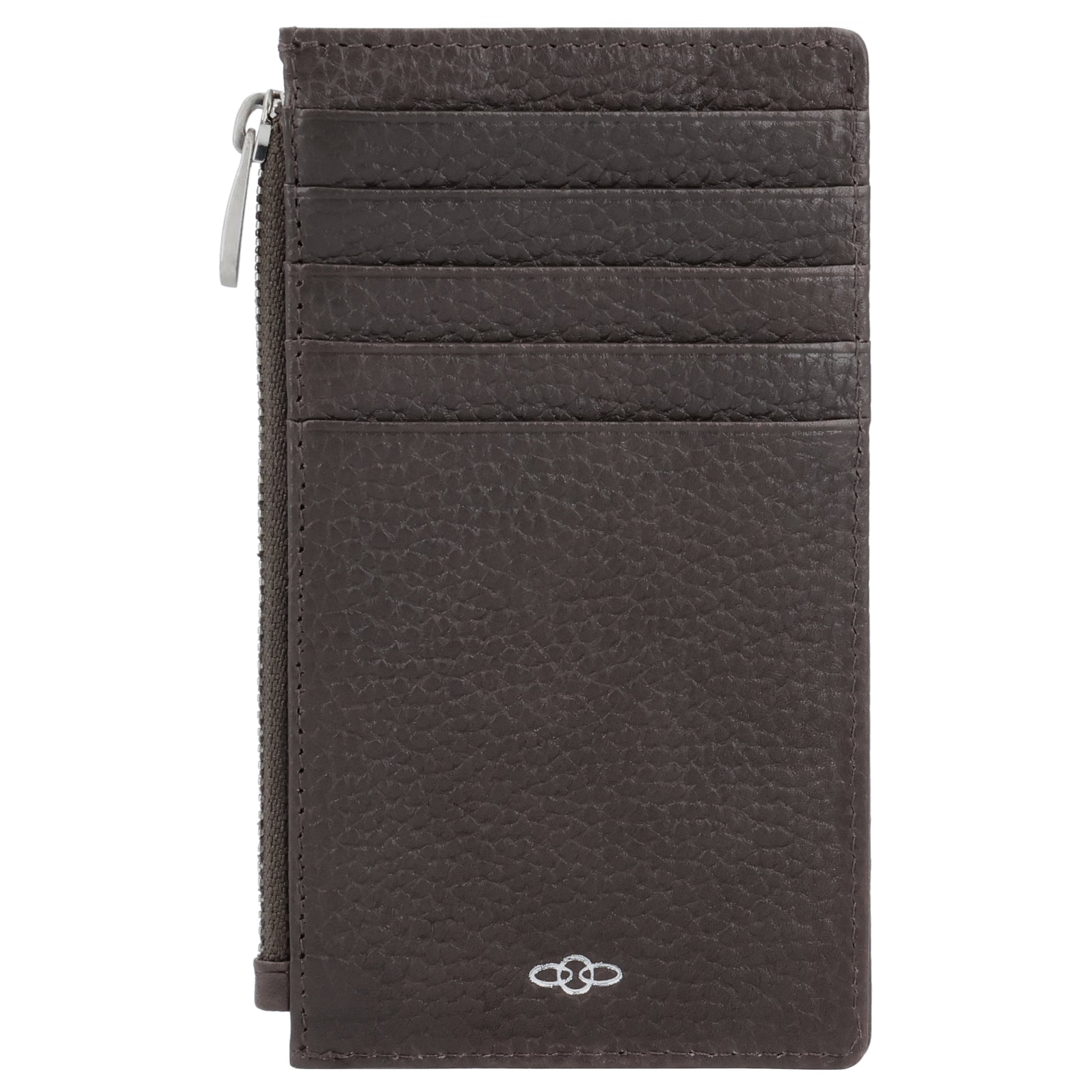 Karten-| Schlüsseletui 13,5x7,5cm in Dunkelbraun mit Reißverschluss - leder-accessoires.com