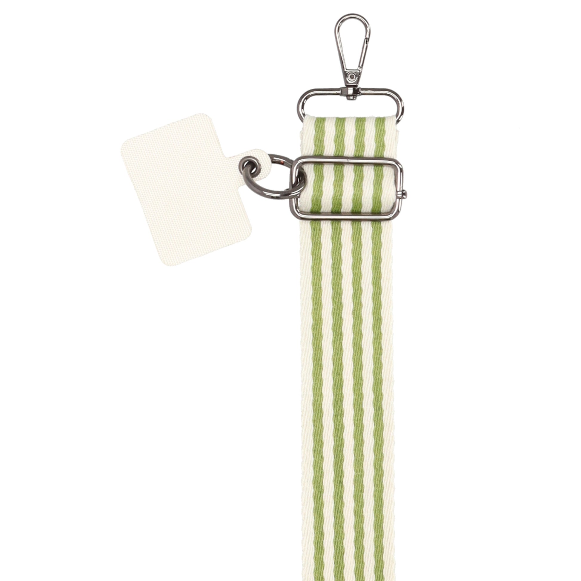 Taschenriemen|Wechselriemen 140cm in Grün|Weiß gestreift mit Karabiner - leder-accessoires.com